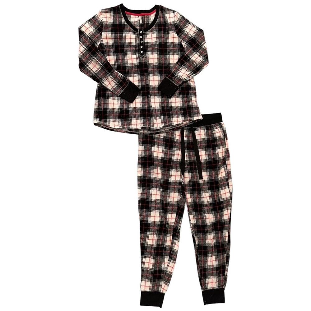 Jaclyn Intimates Black Plaid Pajamas